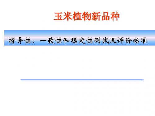 玉米植物新品种特异性、一致性和稳定性测试及评价标准