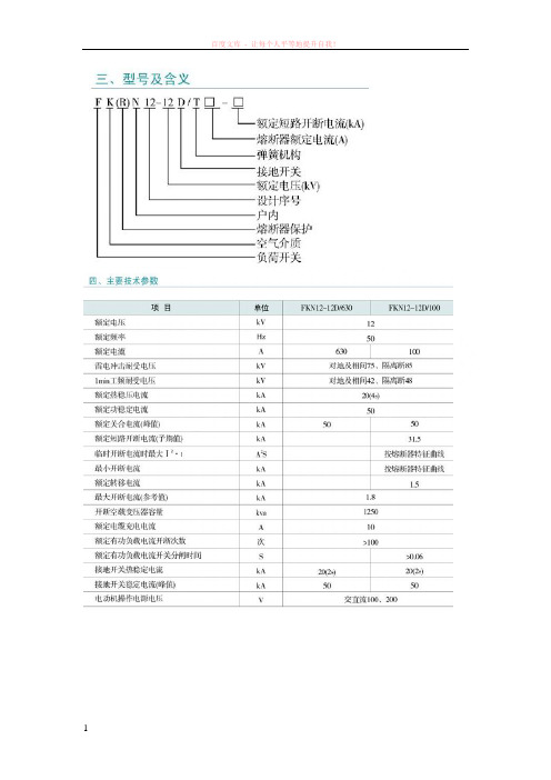 fkn12-12挂墙式负荷开关