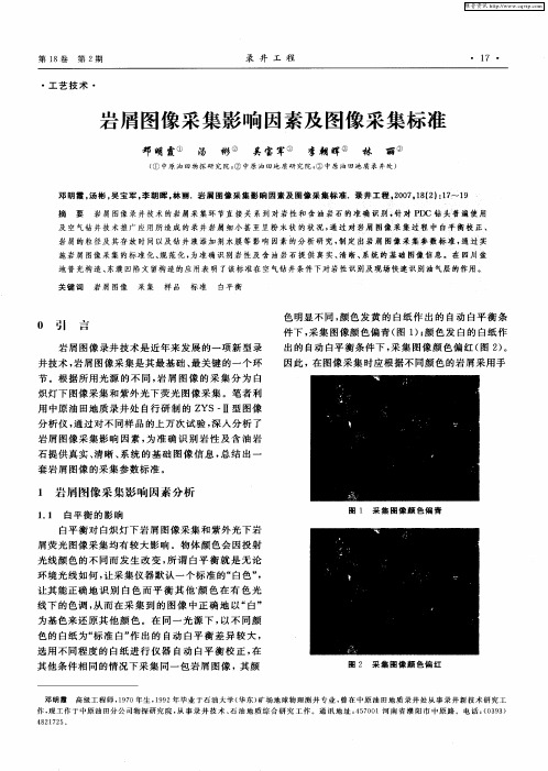 岩屑图像采集影响因素及图像采集标准