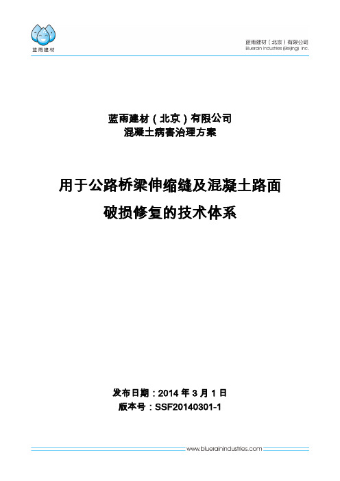 用于公路桥梁伸缩缝及混凝土路面破损修复的技术体系