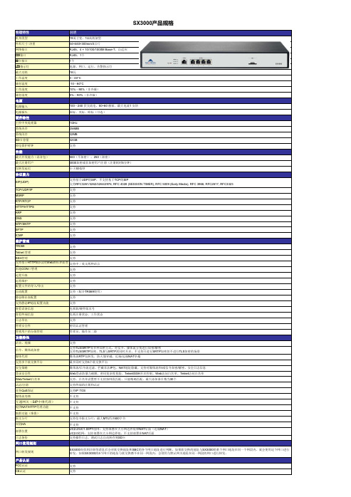 SX3000产品规格