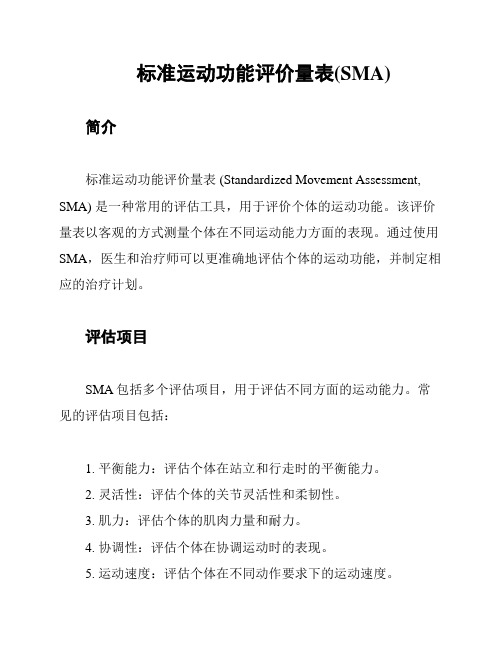 标准运动功能评价量表(SMA)