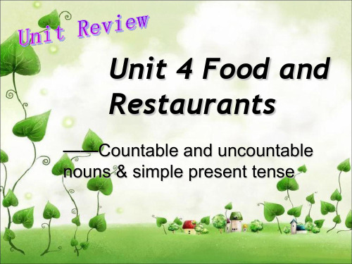 Unit-4-Food-and-Restaurants---可数名词与不可数名词