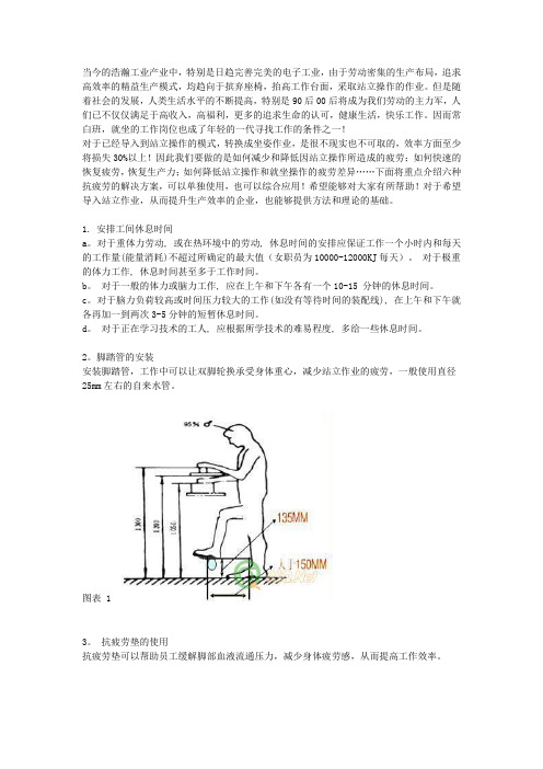 站立作业的抗疲劳改善措施