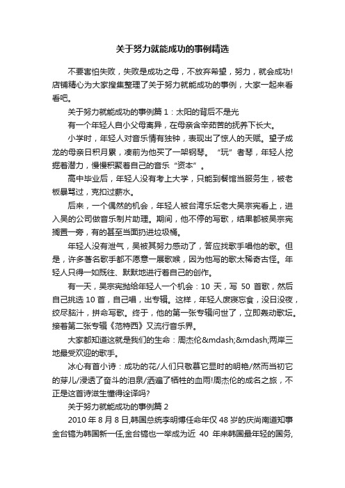 关于努力就能成功的事例精选