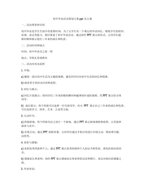 初中毕业活动策划方案ppt怎么做