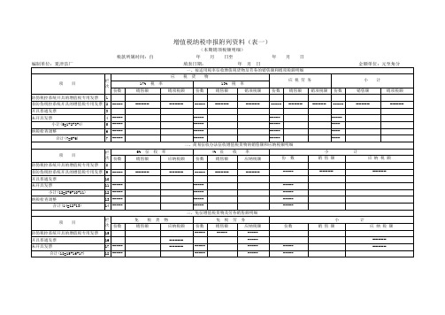 增值税纳税申报附列资料(表一)