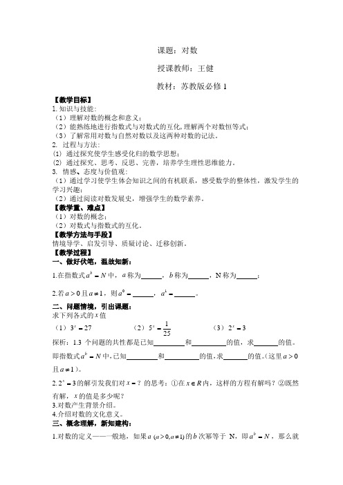 2013年江苏省高中数学优秀课评比课件--王健(对数)