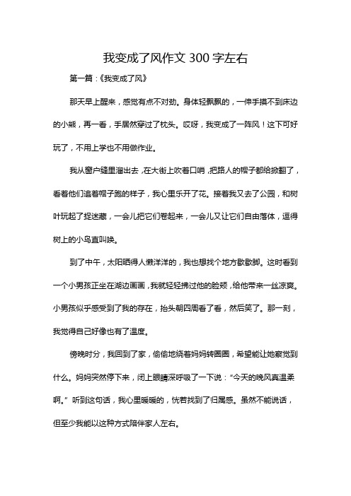 我变成了风作文300字左右