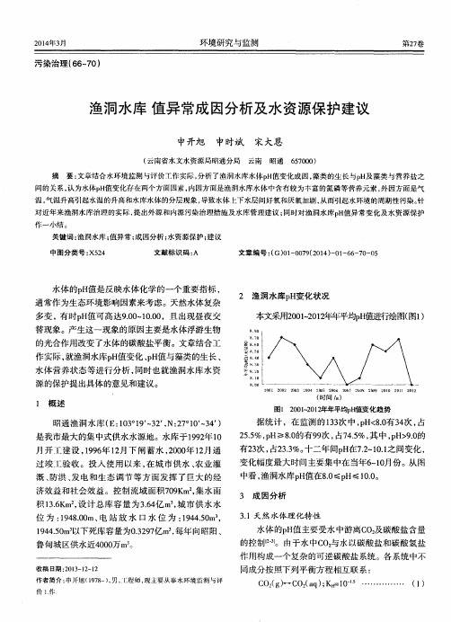 渔洞水库 值异常成因分析及水资源保护建议