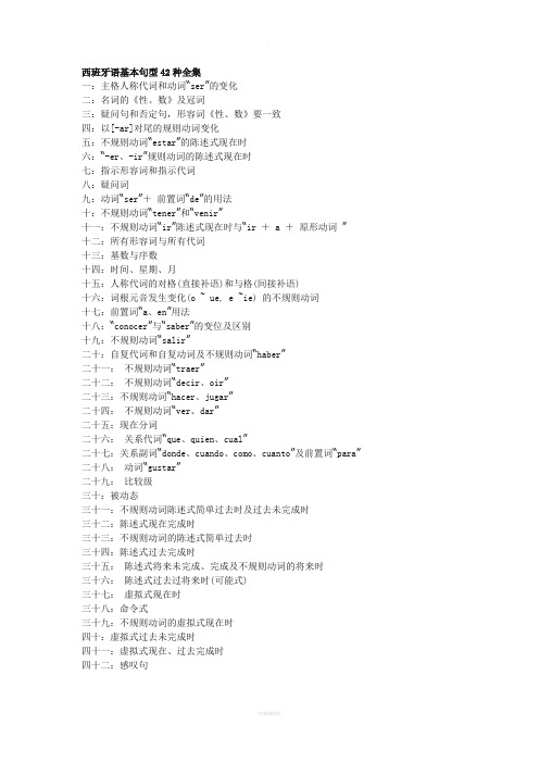 西班牙语基本句型42种全集