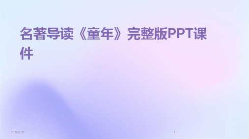 名著导读《童年》完整版PPT课件-2024鲜版