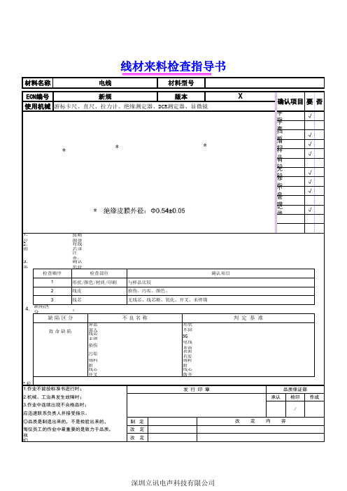 线材来料检查指导书新版