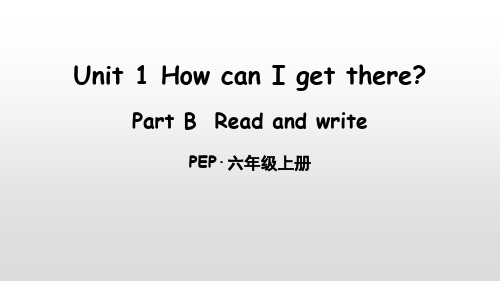 PEP人教版六年级英语上册Unit 1 How can I get there Part B Read and write课件