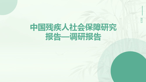 中国残疾人社会保障研究报告—调研报告