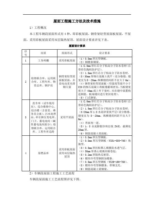 屋面工程施工方法及技术措施