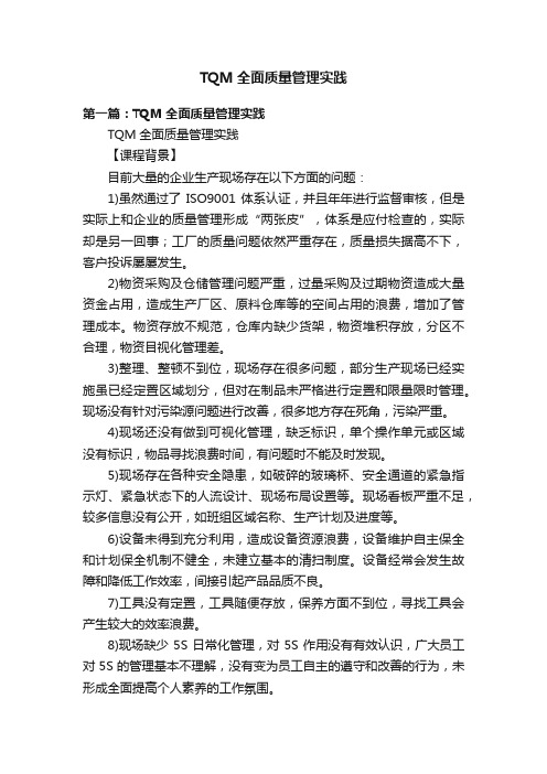 TQM全面质量管理实践