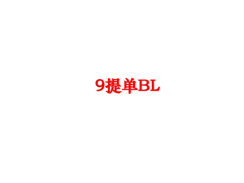 最新9提单BL