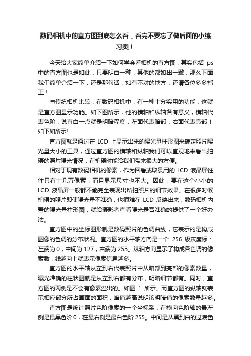 数码相机中的直方图到底怎么看，看完不要忘了做后面的小练习奥！