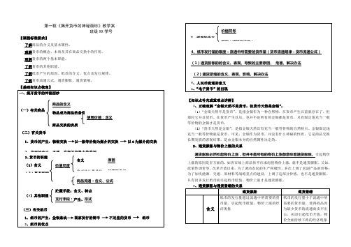 经济生活第一单元第一课《揭神奇的货币》教学案