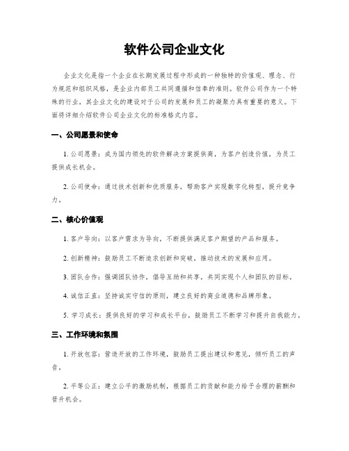 软件公司企业文化