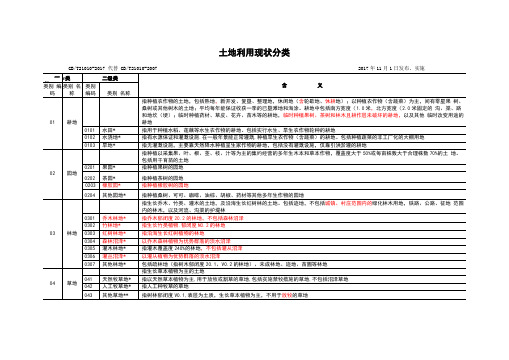 土地利用现状分类2017年版