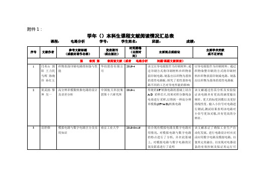 电路分析文献阅读加学科三问模板