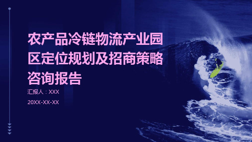 农产品冷链物流产业园区定位规划及招商策略咨询报告