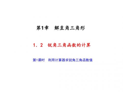 1.2 锐角三角函数的计算 第1课时 利用计算器求锐角三角函数值