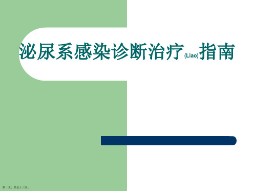 泌尿系感染诊断与治疗教学课件ppt