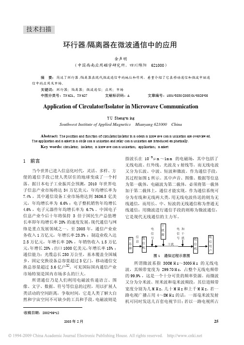 环行器_隔离器在微波通信中的应用--市场分析较好