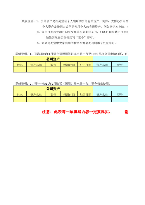 固定资产统计表