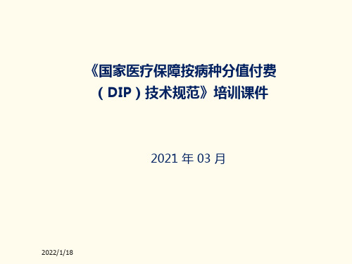 国家医疗保障按病种分值付费(DIP)技术规范培训课件