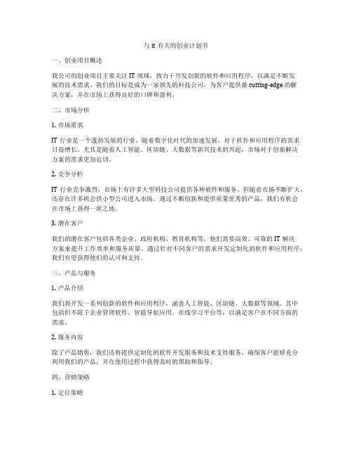 与it有关的创业计划书