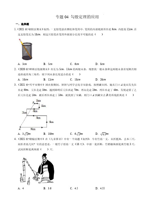 初二下学期压轴题练习- 勾股定理的应用(含答案)