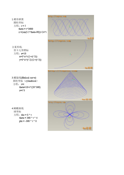 proe曲线方程大集合_含三角函数公式大全