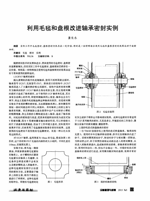 利用毛毡和盘根改进轴承密封实例