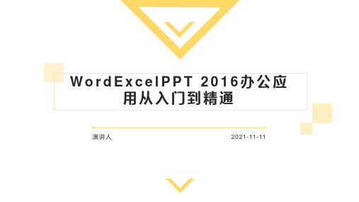 WordExcelPPT 2016办公应用从入门到精通