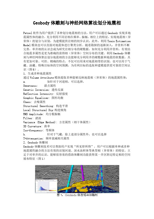 [Petrel2014使用技巧] Geobody体雕刻与神经网络算法划分地震相