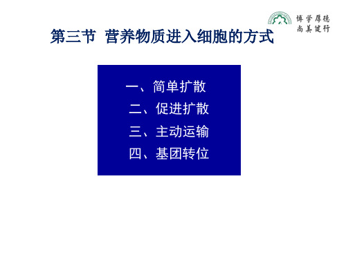 知识点3 营养物质进入细胞的方式