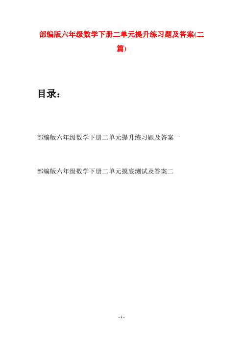 部编版六年级数学下册二单元提升练习题及答案(二套)