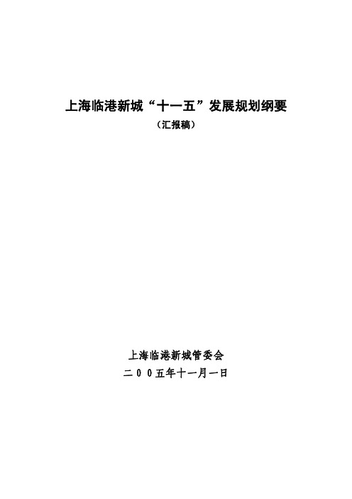 上海临港新城十一五发展规划纲要