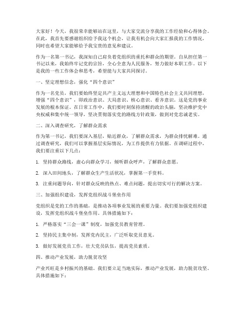 第一书记交流分享发言稿