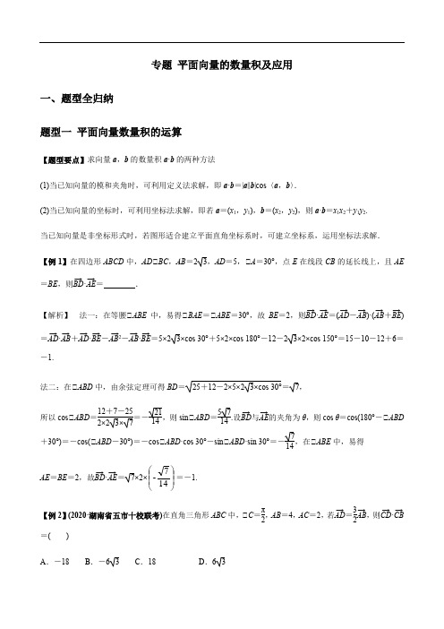 专题5.3平面向量的数量积及应用(2021年高考数学一轮复习专题)