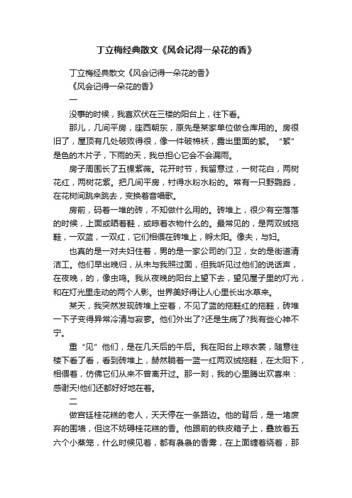 丁立梅经典散文《风会记得一朵花的香》