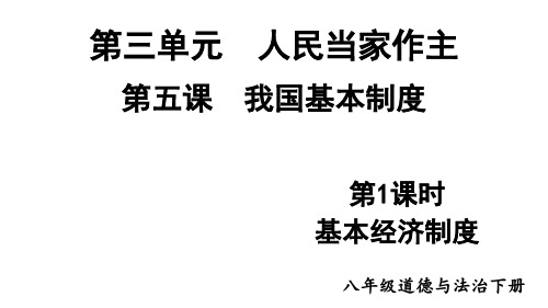 人教部编版八年级道德与法治下册课件基本经济制度