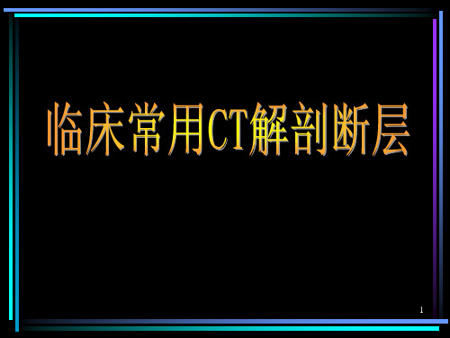 腹部常用临床影像学断面PPT课件