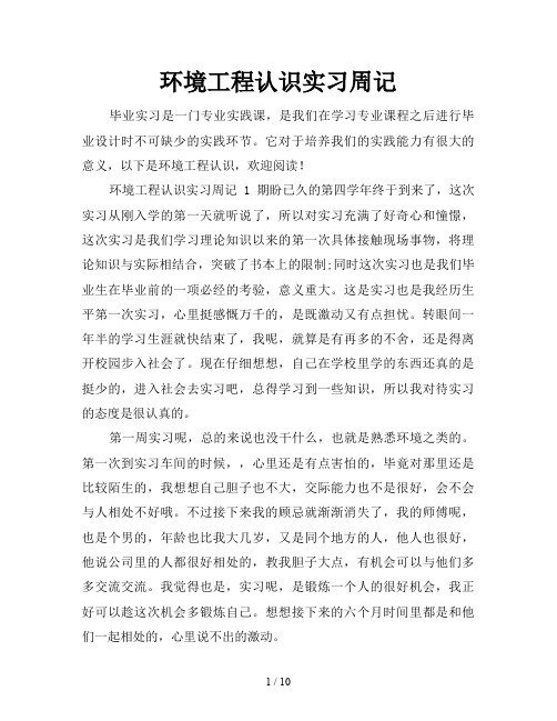 环境工程认识实习周记