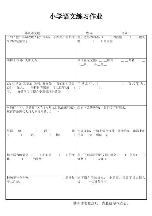 小学三年级语文精作细练II (7)