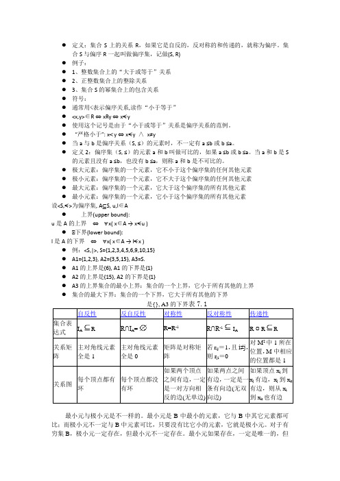 偏序关系整理